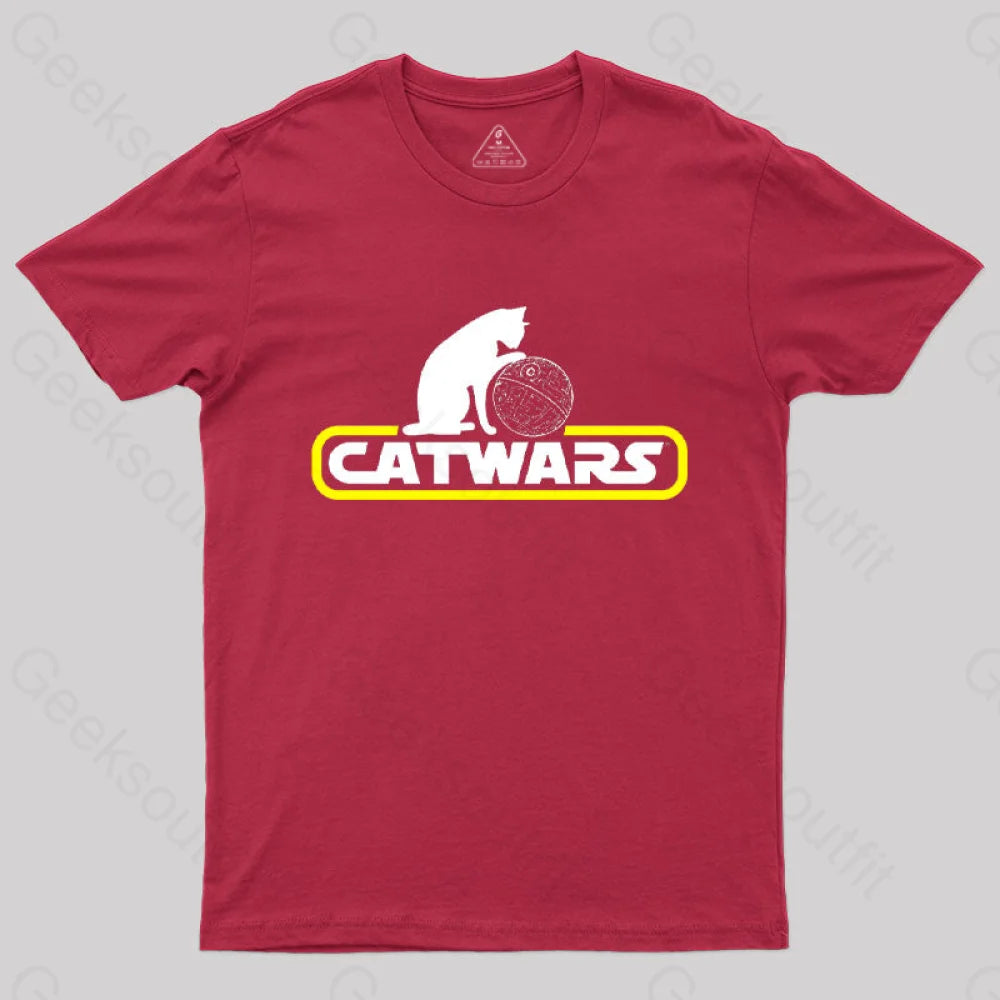 Catwars Death Star T-Shirt Red / S