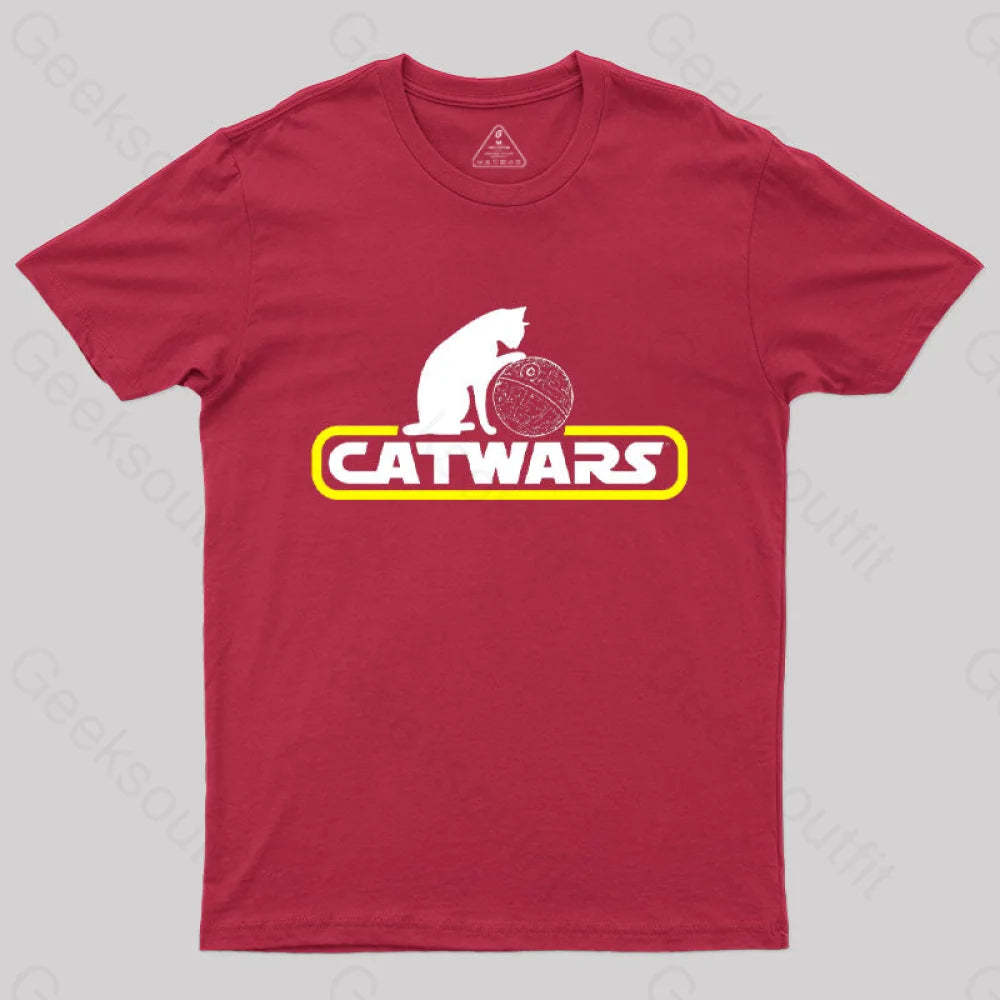 Catwars Death Star T-Shirt Red / S
