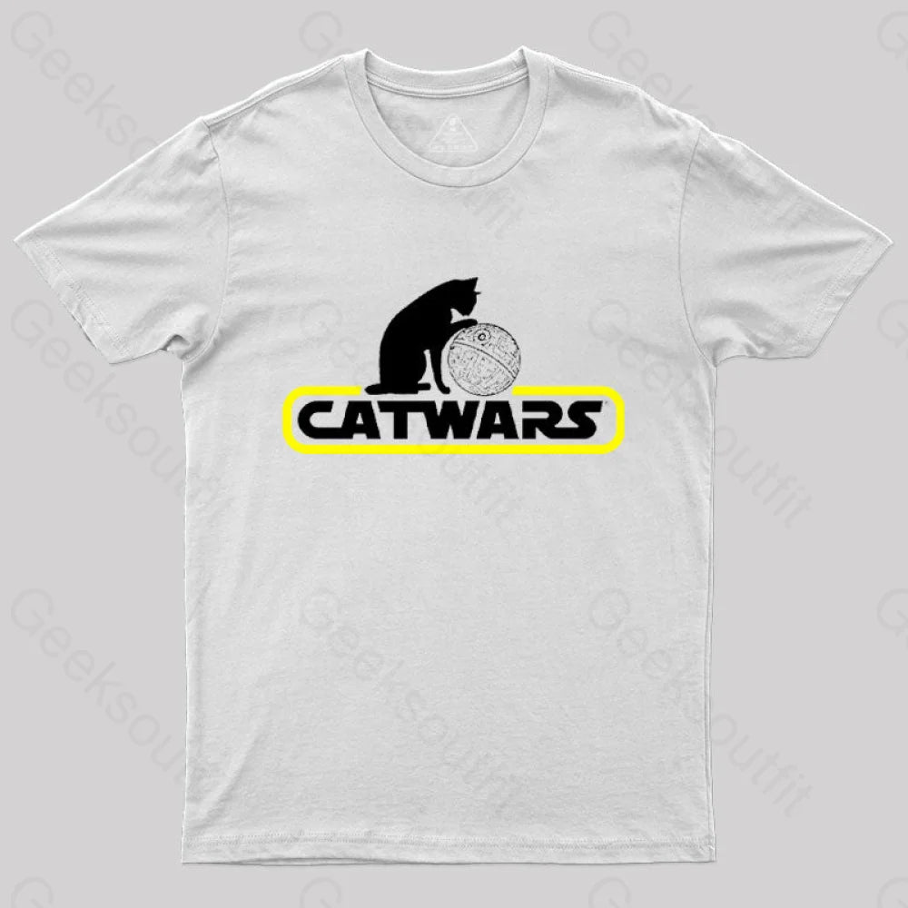 Catwars Death Star T-Shirt White / S