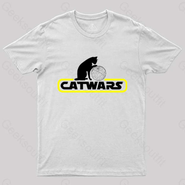 Catwars Death Star T-Shirt White / S