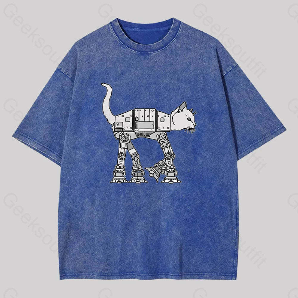 Catwars Geek Washed T-Shirt Blue / S