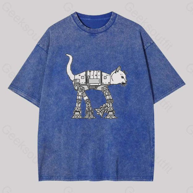 Catwars Geek Washed T-Shirt Blue / S