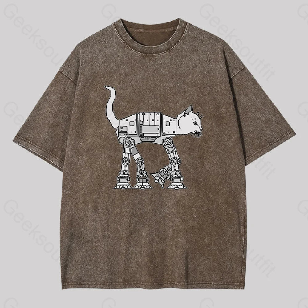 Catwars Geek Washed T-Shirt Coffee / S