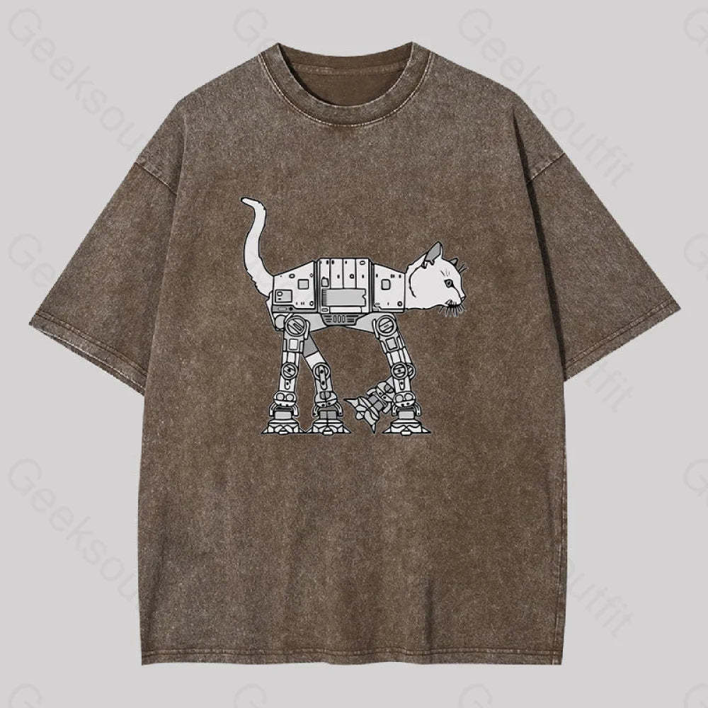 Catwars Geek Washed T-Shirt Coffee / S