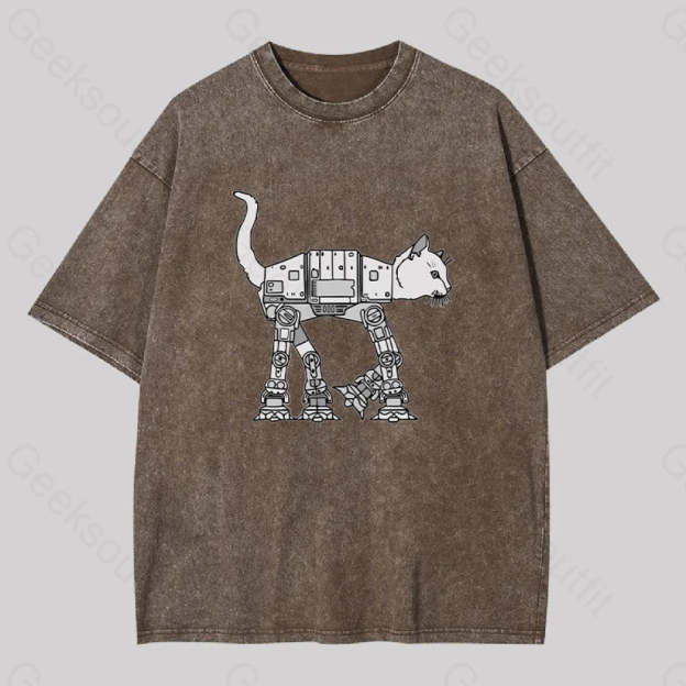Catwars Geek Washed T-Shirt Coffee / S