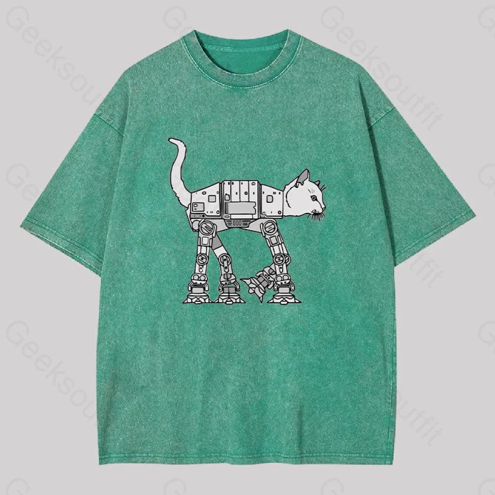 Catwars Geek Washed T-Shirt Grass Green / S