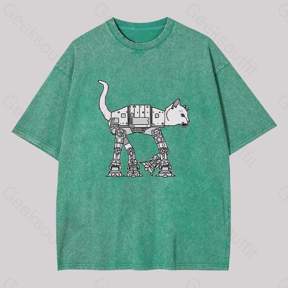 Catwars Geek Washed T-Shirt Grass Green / S