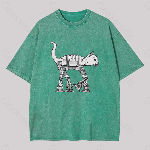 Catwars Geek Washed T-Shirt Grass Green / S