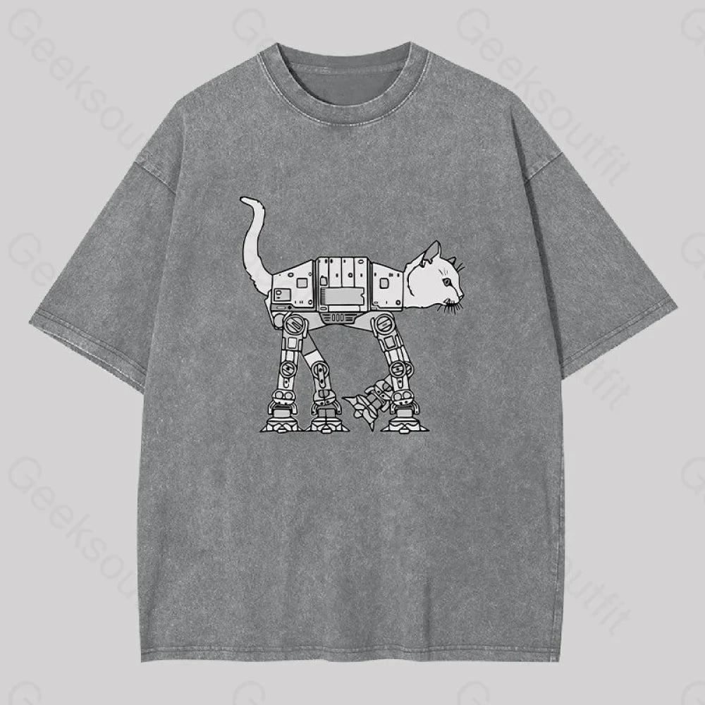 Catwars Geek Washed T-Shirt Grey / S