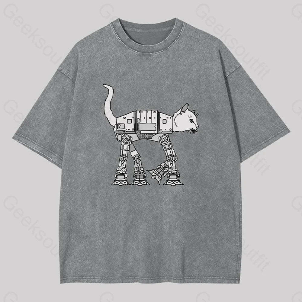 Catwars Geek Washed T-Shirt Grey / S