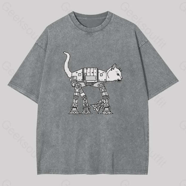 Catwars Geek Washed T-Shirt Grey / S