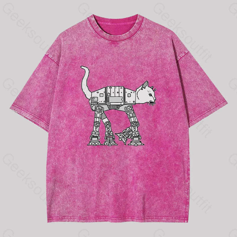 Catwars Geek Washed T-Shirt Rose Red / S