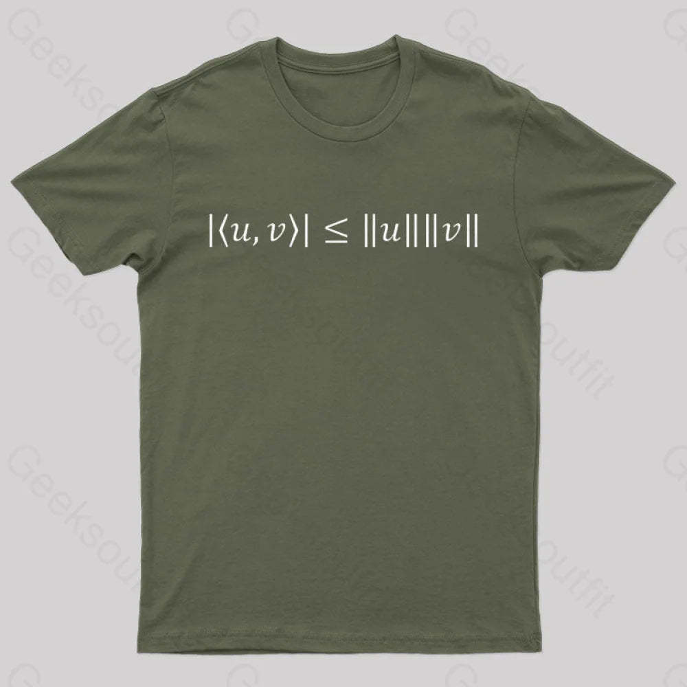 Cauchy Schwarz Inequality Nerd T-Shirt Army Green / S