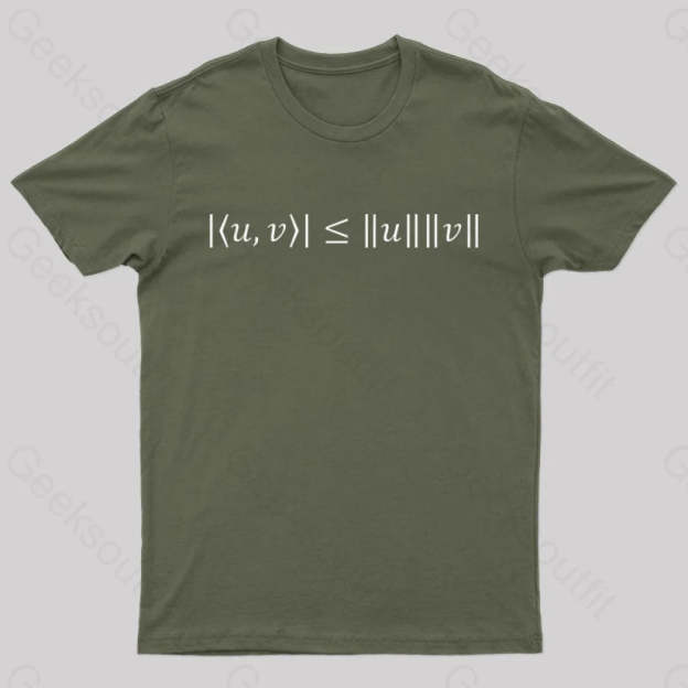 Cauchy Schwarz Inequality Nerd T-Shirt Army Green / S