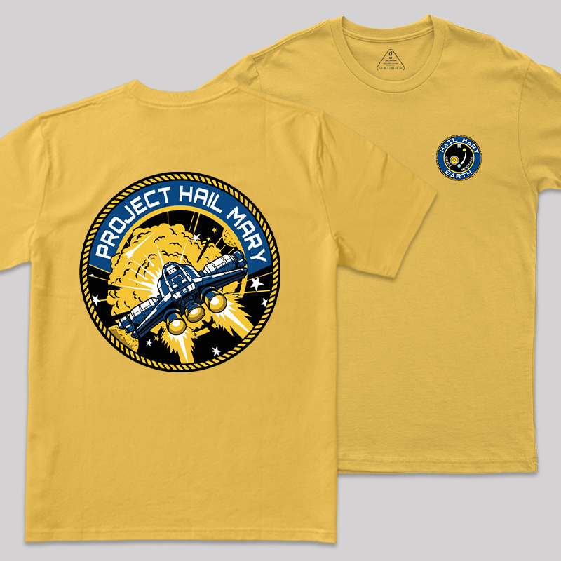HM-01 Mission Badge Front and Back Printed T-Shirt