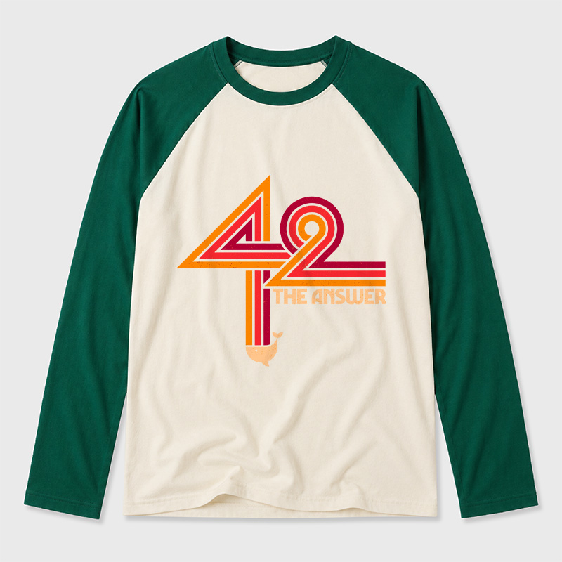 42 The Ultimate Answer Geek Retro Raglan Long-Sleeve Tee