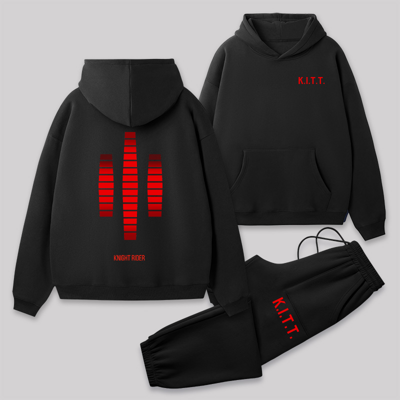 KITT Lights Front and Back Printed Geek Fleece Hoodie Set