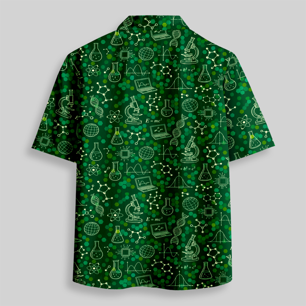 Green STEM Equation Series Button Up Pocket Shirt