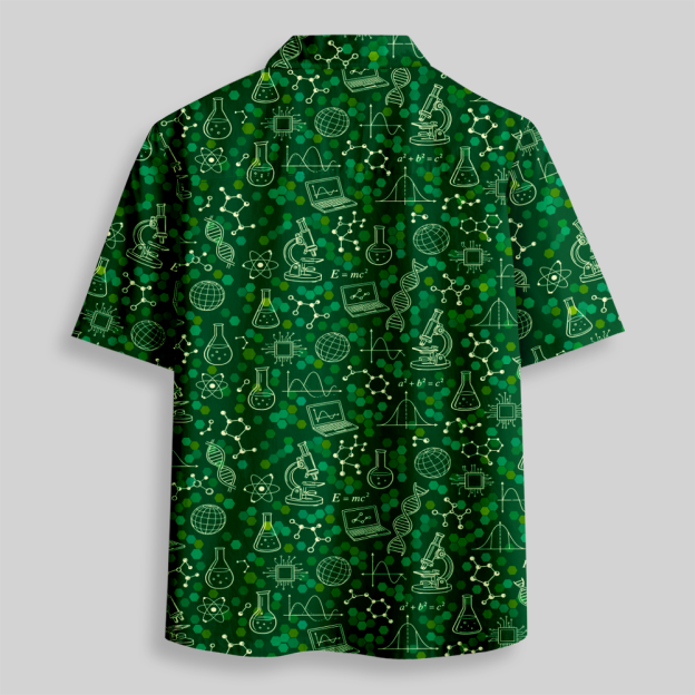 Green STEM Equation Series Button Up Pocket Shirt