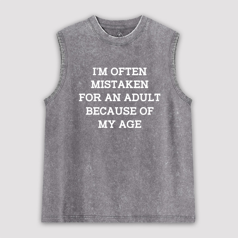 Mistaken For An Adult Ultra Unisex Washed Tank