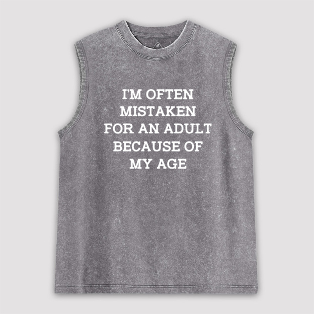 Mistaken For An Adult Ultra Unisex Washed Tank