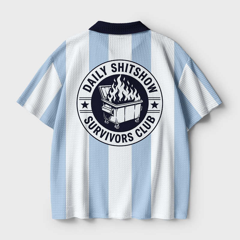 Daily Shitshow Survivors Club Geek Crochet Polo Shirt