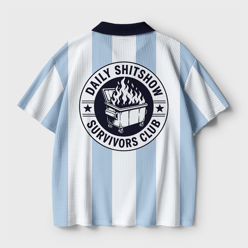 Daily Shitshow Survivors Club Geek Crochet Polo Shirt
