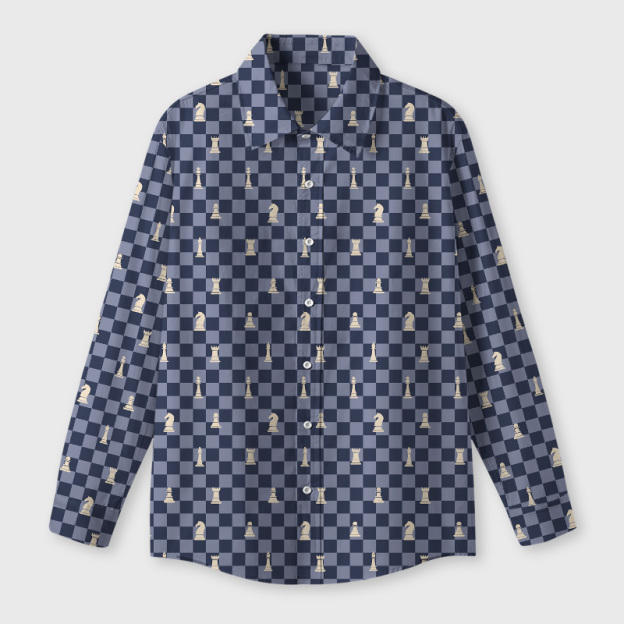 Chessboard Strategy Geek Long-Sleeved Shirt