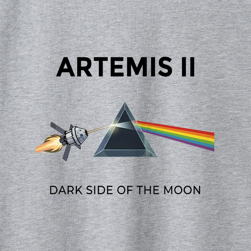 Dark Side of the Moon Geek Retro Raglan Long-Sleeve Tee