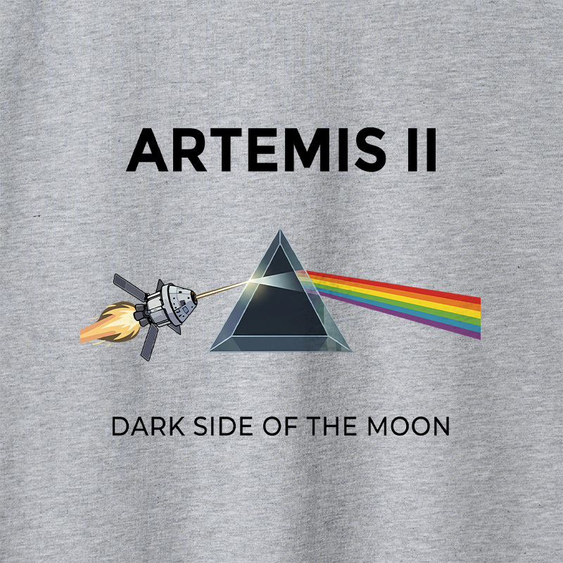 Dark Side of the Moon Geek Retro Raglan Long-Sleeve Tee