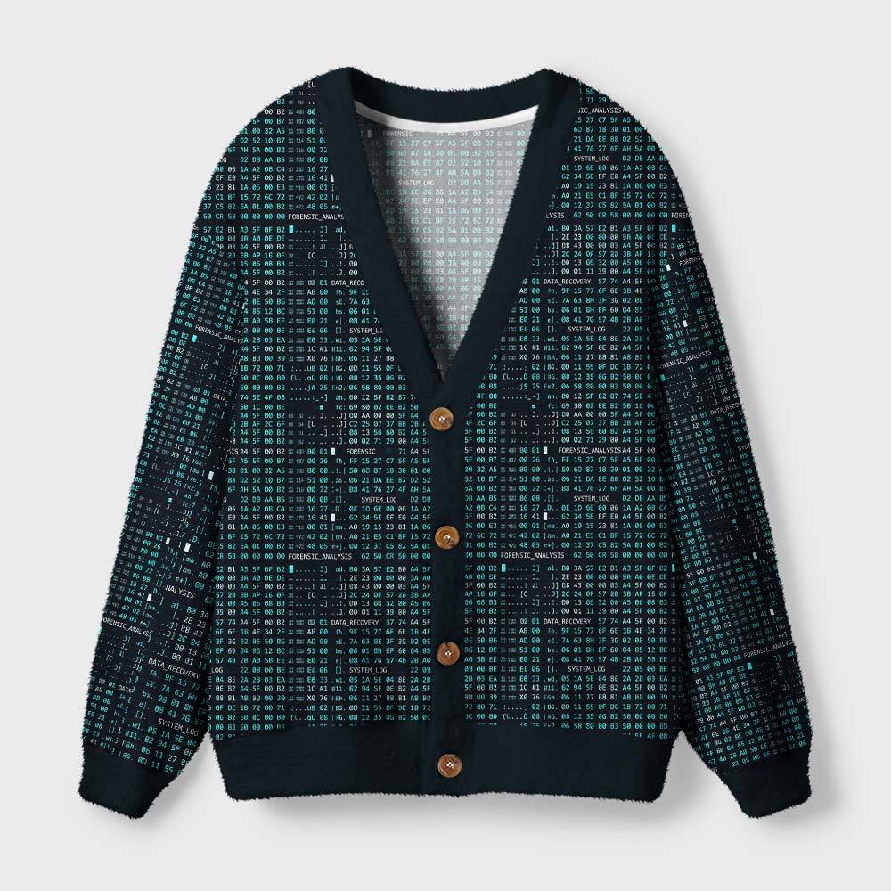 Geeksoutfit Data Matrix Geek Ugly Cardigan Sweaters  for Sale