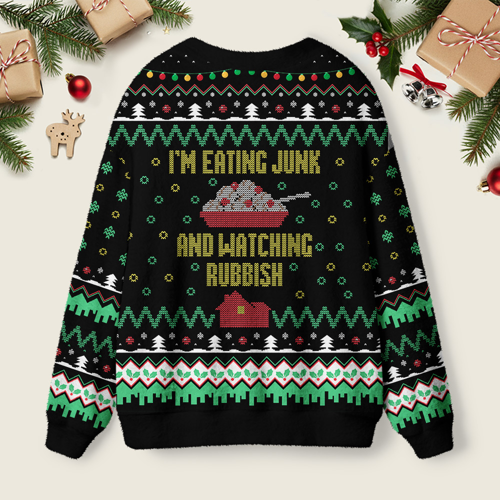 I'm Eating Junk and Watching Rubbish Geek Ugly Cardigan Sweaters