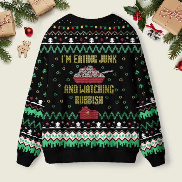 I'm Eating Junk and Watching Rubbish Geek Ugly Cardigan Sweaters