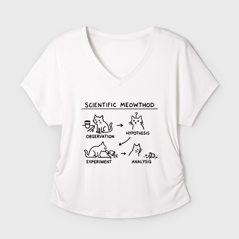Scientific Meowthod Geek Dolman Sleeve V-Neck Shirt