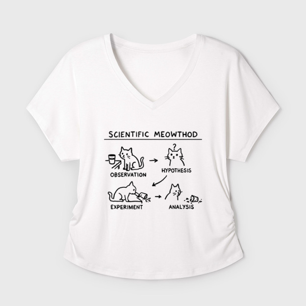 Scientific Meowthod Geek Dolman Sleeve V-Neck Shirt