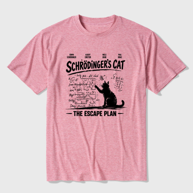Schrodinger's Cat Escape Plan Interesting Physics Science Ultra Soft Heather Tee