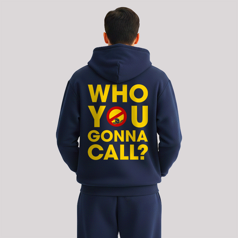 Who You Gonna Call Front and Back Printed Geek Fleece Hoodie Set
