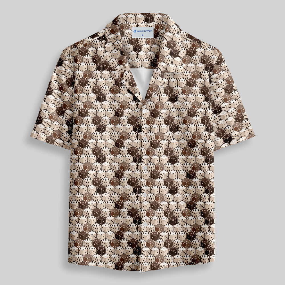Board Game Dice Button Up Pocket Shirt