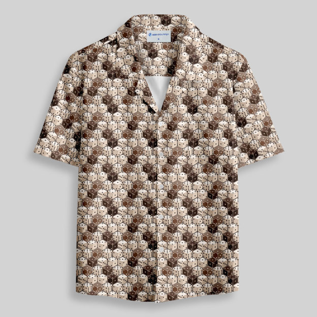 Board Game Dice Button Up Pocket Shirt