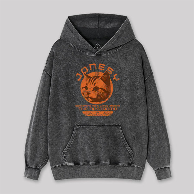 Jonesy Surviving Nine Lives Aboard The Nostromo Washed Hoodie