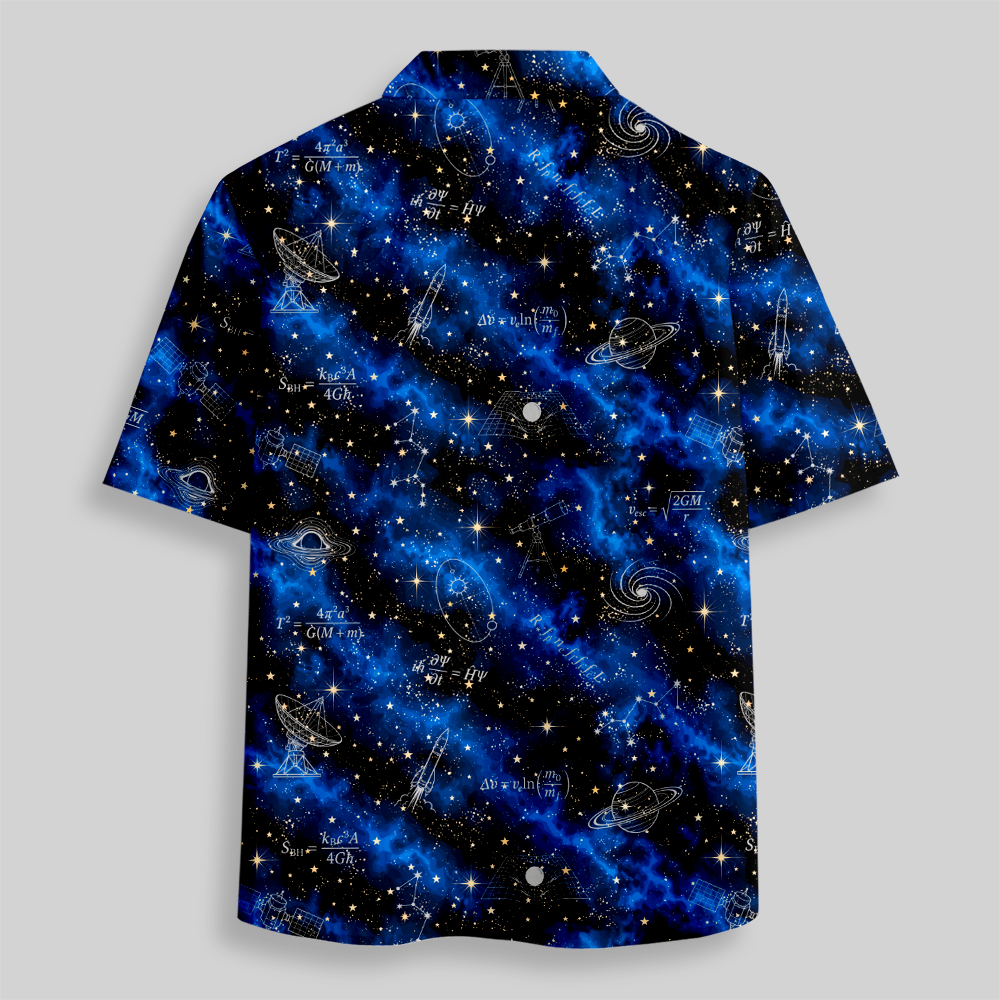 Nebula Space Astrophysics Constellation Button Up Pocket Shirt