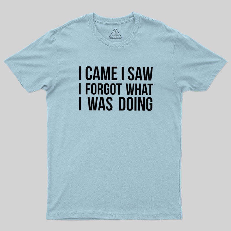 I Came I Saw I Forgot What I Was Doing Humor Joke Quote Geek T-Shirt