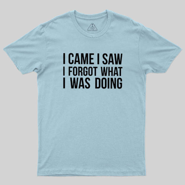 I Came I Saw I Forgot What I Was Doing Humor Joke Quote Geek T-Shirt