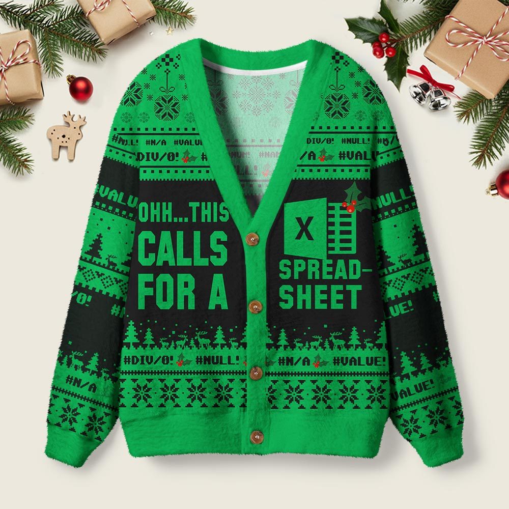 Geeksoutfit Ohh...This Calls for a Spreadsheet Night Mode Geek Ugly Cardigan Sweaters  for Sale