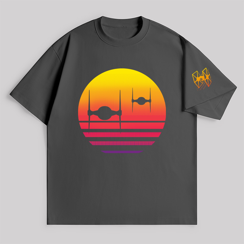 Tie Fighter Sunset Unisex Oversized T-shirt