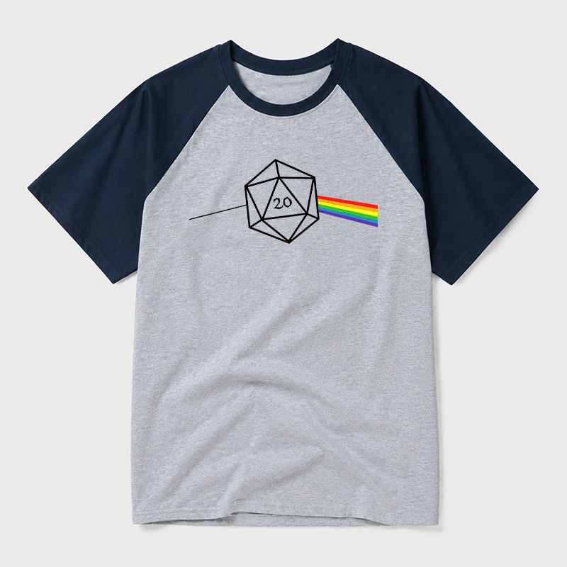Dungeons And Dragons D20 Win Geek Retro Raglan T-Shirt