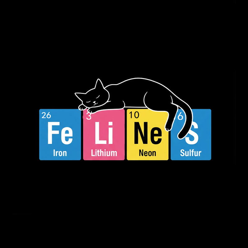 Felines Science Periodic Cat Geek T-Shirt