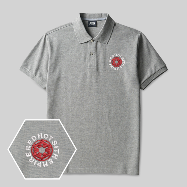 Red Hot Sith Empire Geek Embroidered Polo Shirts