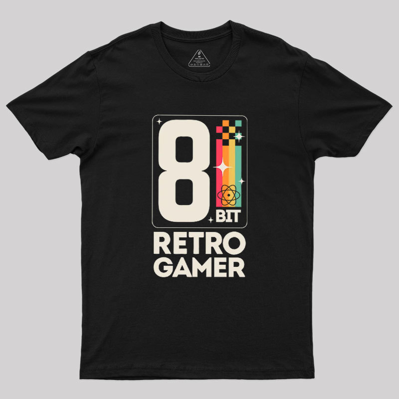 Retro Gamer Pixel 8 Bit Geek T-Shirt