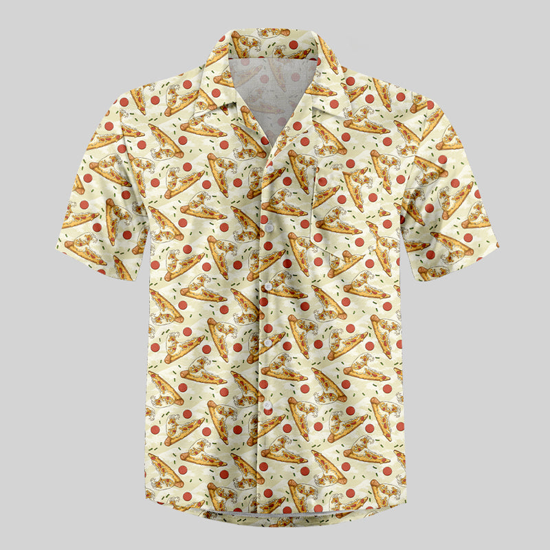 Pizza Surfboard Button Up Pocket Shirt